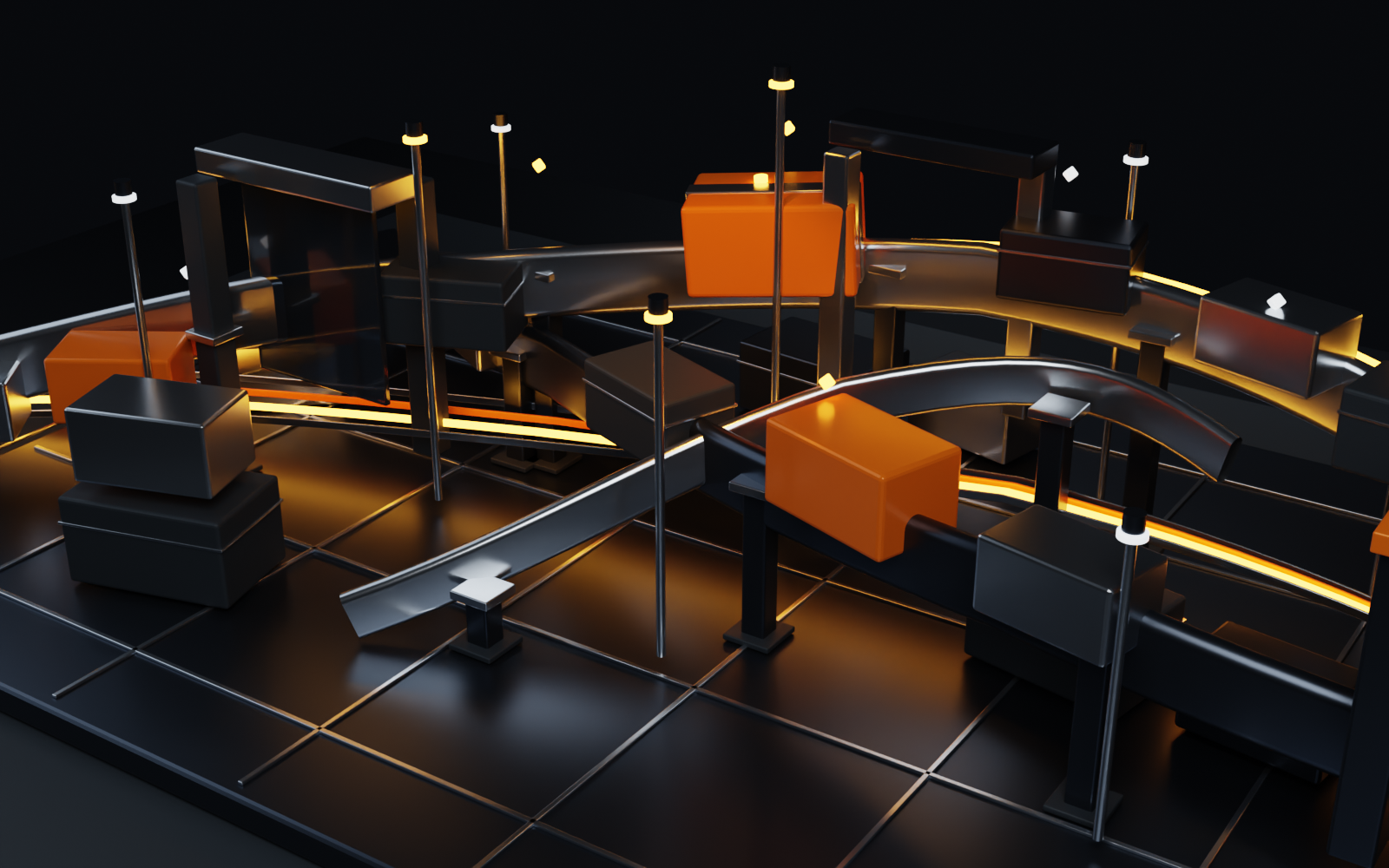 Blender-render van het SHIFTLINE corridorconcept